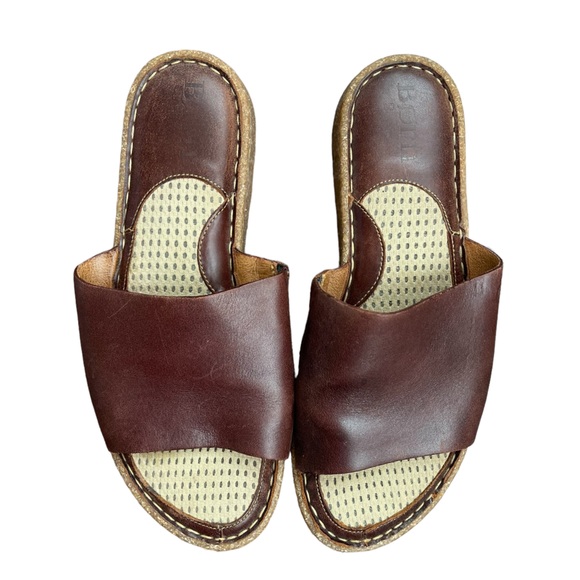 BORN Brown Leather Sandals BR0024323 Women's US Size 8 EUR 39 Slides - Picture 3 of 6